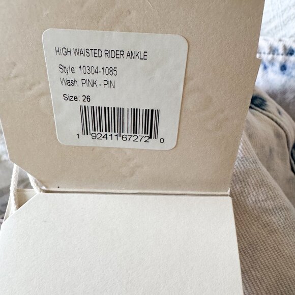 Mother Denim Pink Wash High-Waisted Rider Ankle Jeans Size 26 NWT - Picture 4 of 15